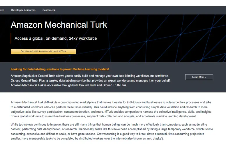 Complete tasks remotely and earn money on the Amazon Mechanical Turk program