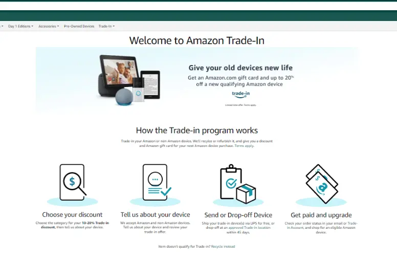 Earn rewards by trading in your used products on Amazon Trade-in