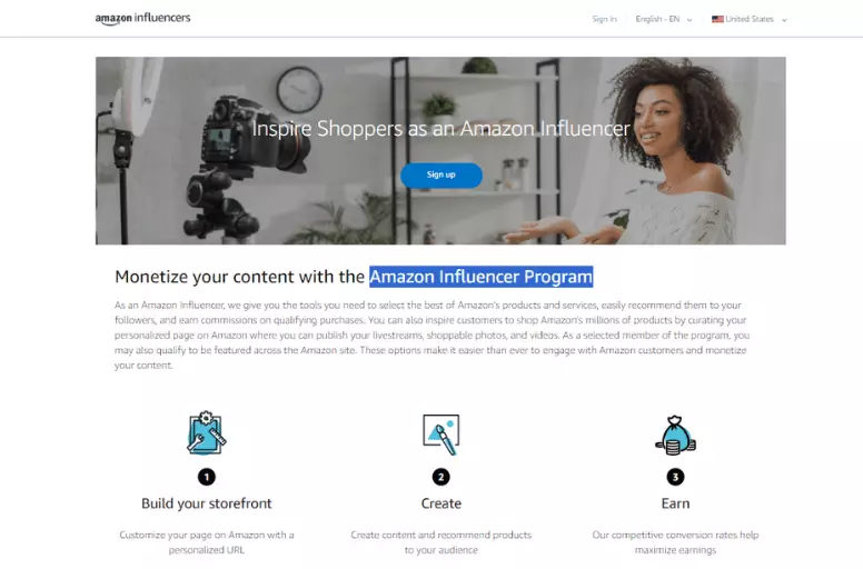 The  Amazon Influencer Program lets you monetize your content your way