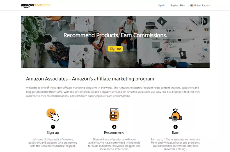Amazon Associates program is ideal for making affiliate passive income