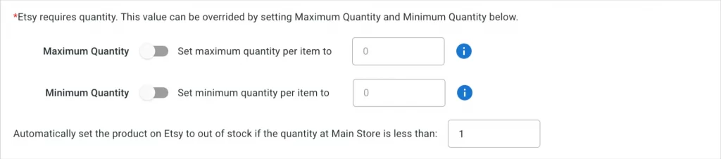 Set product quantity limit in LitCommerce