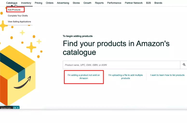 learn how to list a product on Amazon by adding a product first