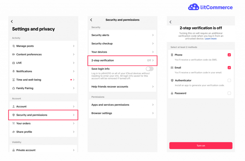 2 step verification tiktok turn on 2-step verification