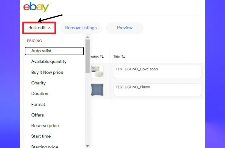 Import products in bulk from eBay to link them