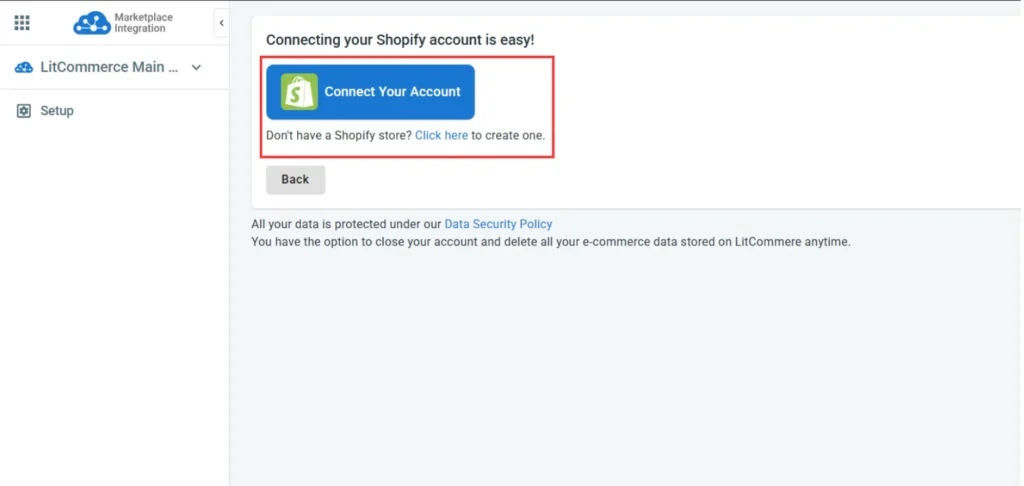Step 1 ket noi Shopify Integrating to Shopify