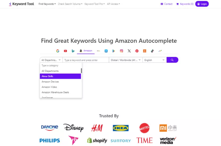 Find profitable keywords for your Amazon listing optimization with KeywordTool.io