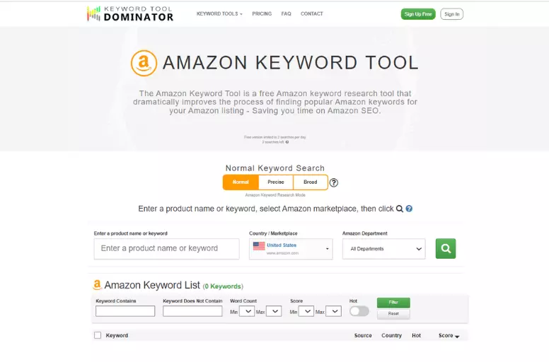 Get popular and hot keywords on Amazon for free with Keyword Tool Dominator