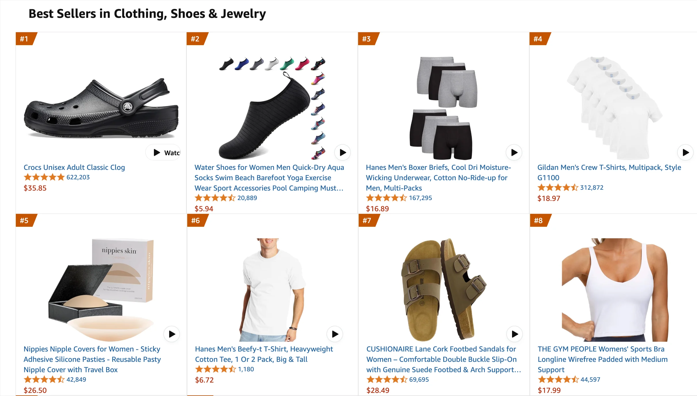 best sellers in clothing and shoes