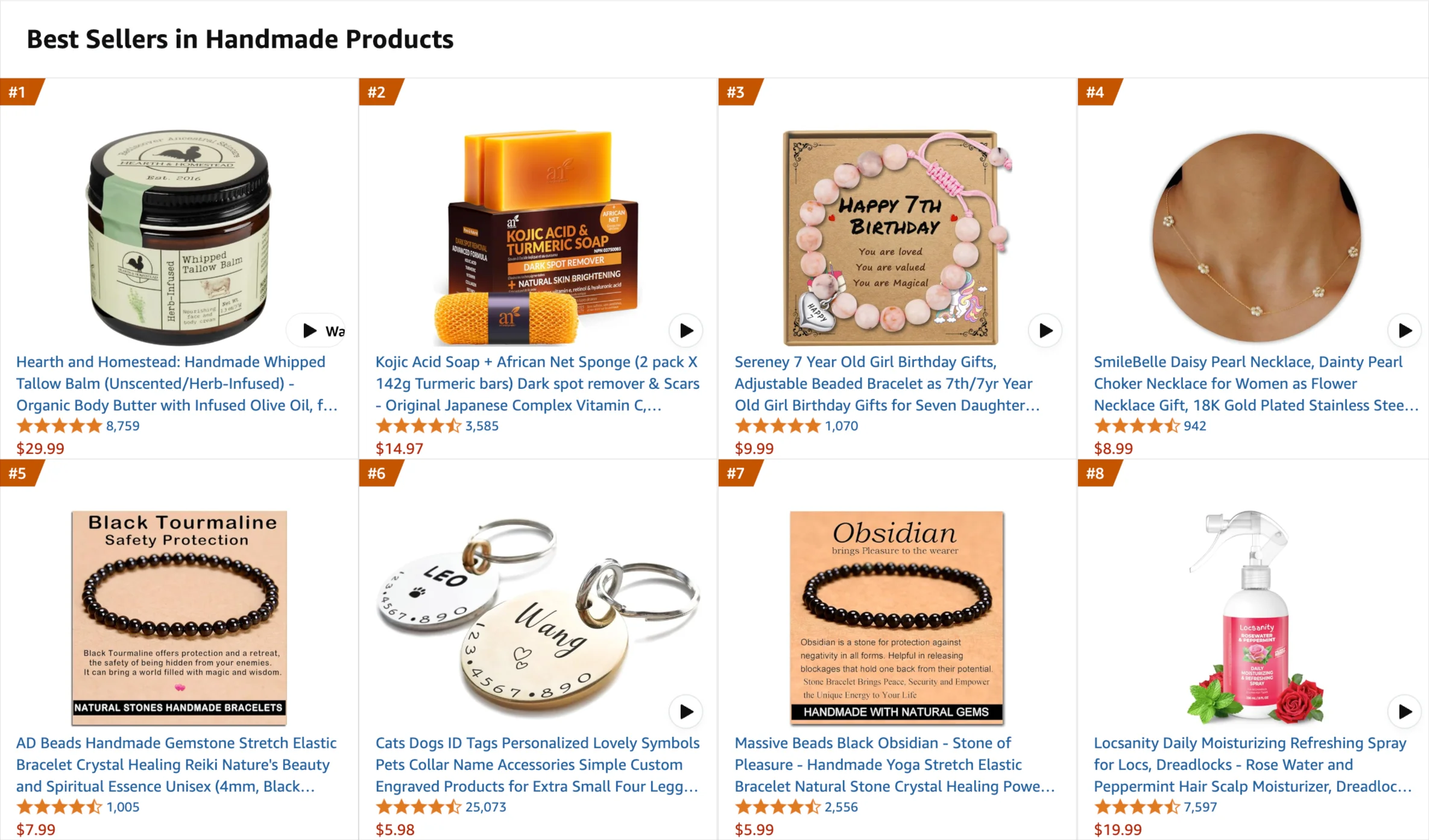 best sellers in handmade products