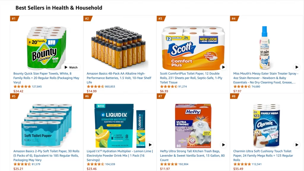 best sellers in health and household