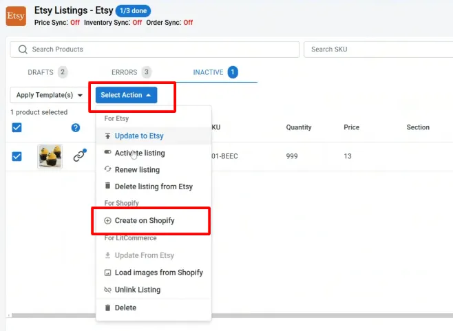 create on shopify