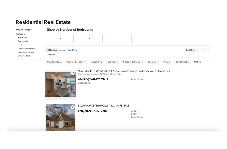 Listing real estate on eBay