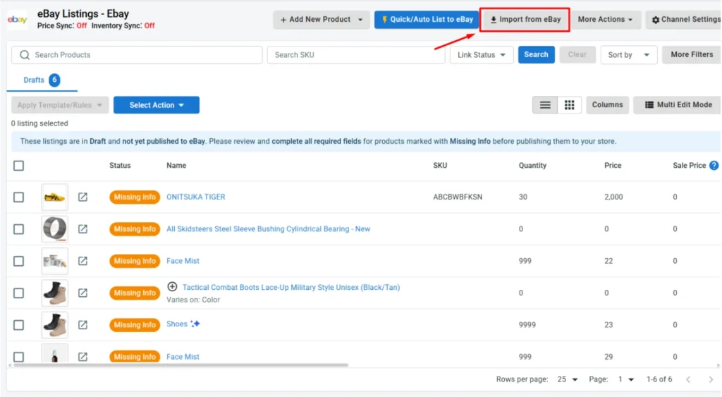 ebay Integration 1 Case 2. Import products from eBay and create them on your other store - 1