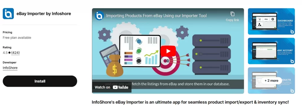 ebay importer by infoshore