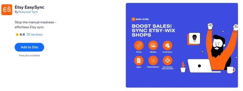 etsy wix integration app