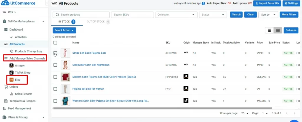 manage etsy channel