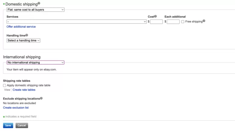 set up your own eBay policy on shipping