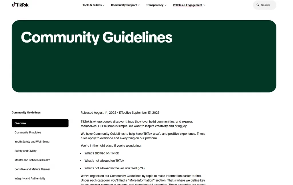tiktok community guideline tiktok community guideline