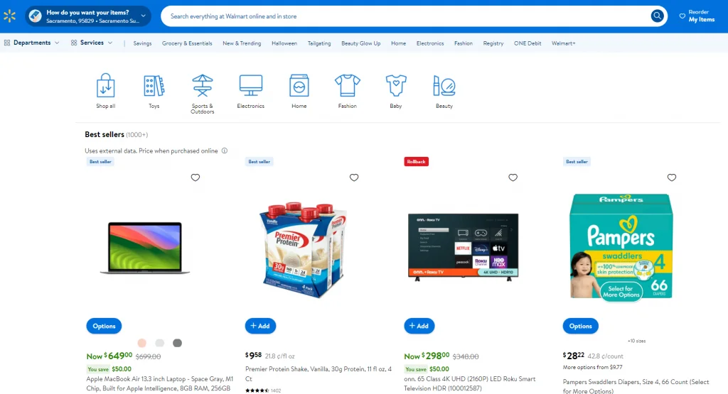 Walmart best sellers items