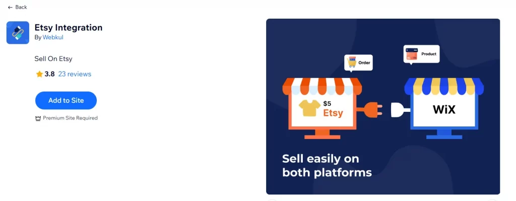 wix etsy integration app