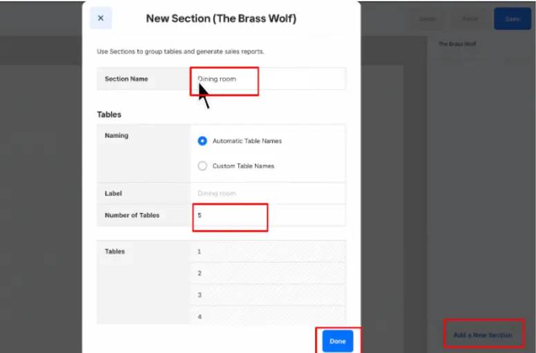 Create a new section
