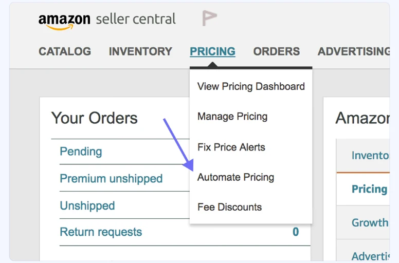 Built-in Amazon automated pricing tool