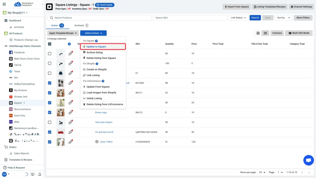 litcommerce bulk listing