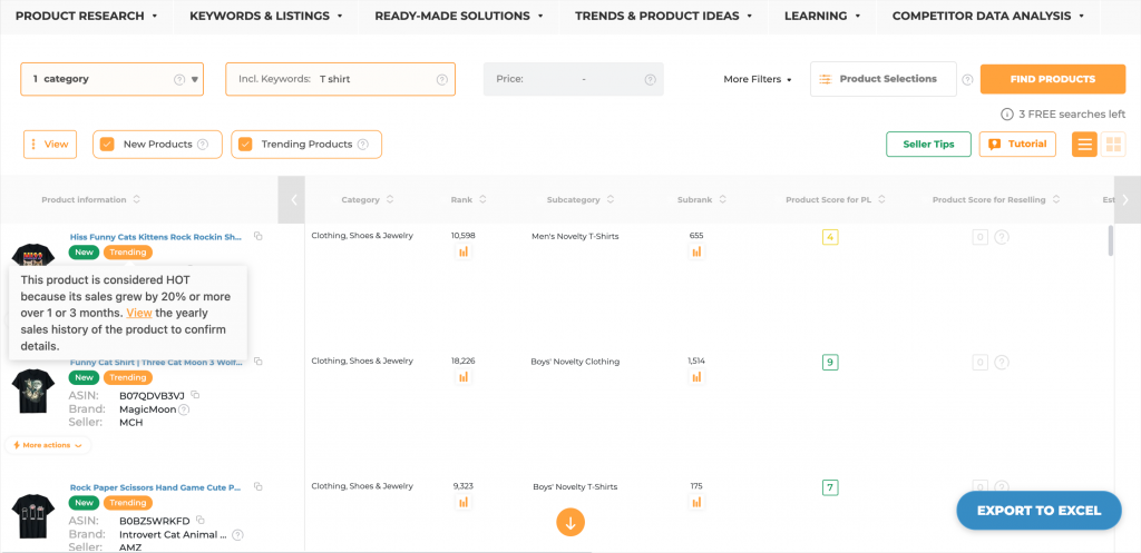 Using AMZ Scout to search for potential products to sell on Amazon