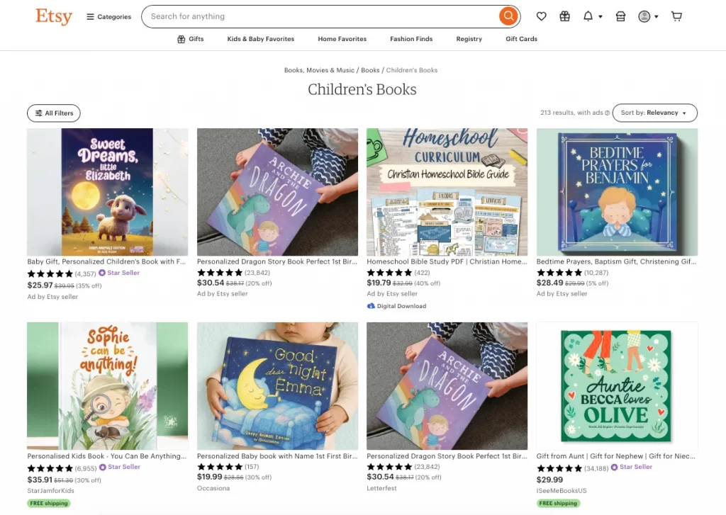 Etsy – A Creative Marketplace for Vintage and Handmade Books