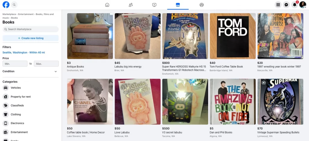 Facebook Marketplace – Local selling, no fees