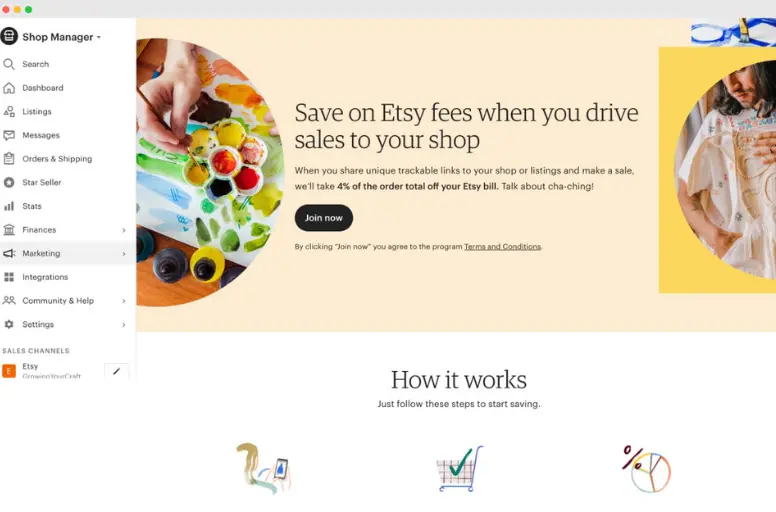 How to Set Up Etsy Share and Save