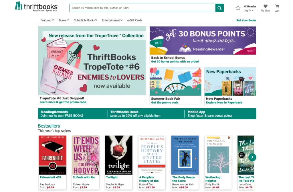 ThriftBooks – Popular for secondhand books
