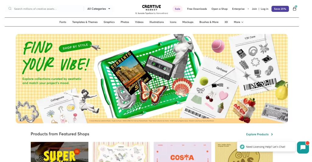 creative market - where to sell digital art