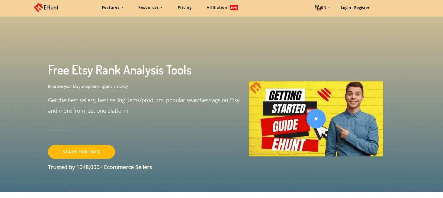 Etsyhunt SEO tool for Etsy