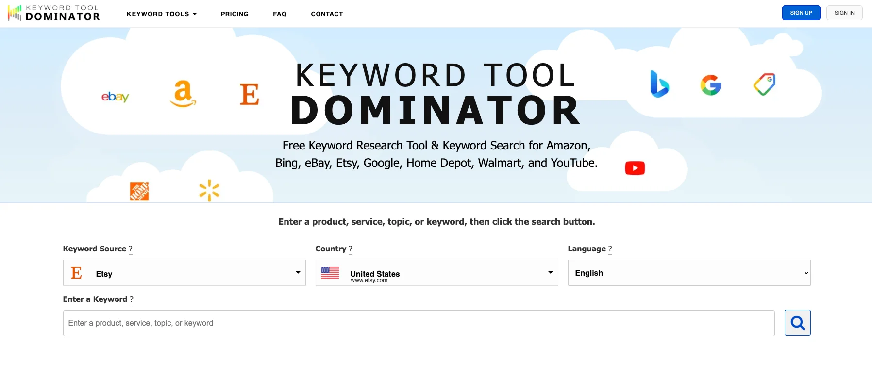 Keyword Dominator - Free Etsy keyword tool
