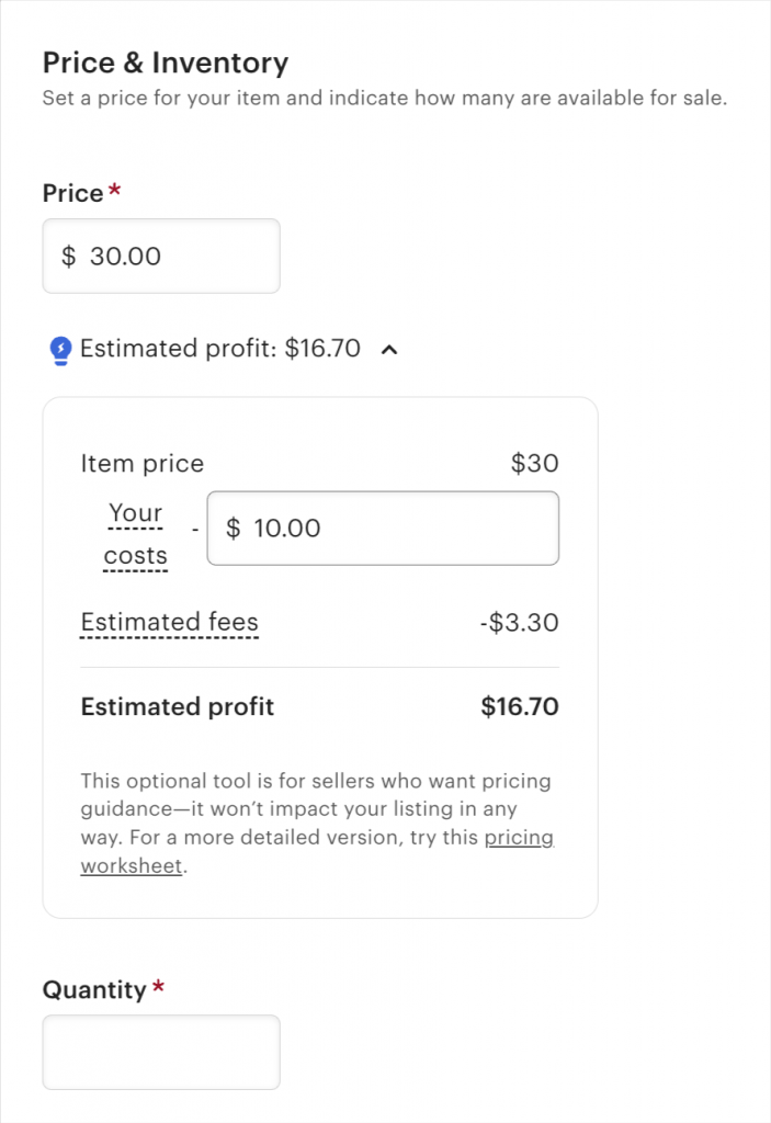 Add price and inventory information