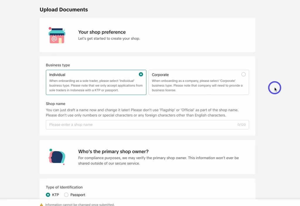 Submit your business documents for the TikTok Shop