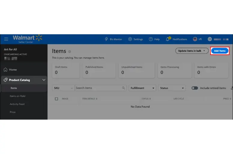 How to sell on Walmart Marketplace - Step 5.1 List products in bulk