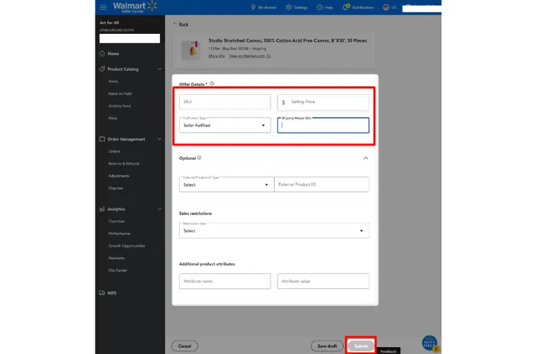 How to sell on Walmart Marketplace - Step 5.3 List products individually