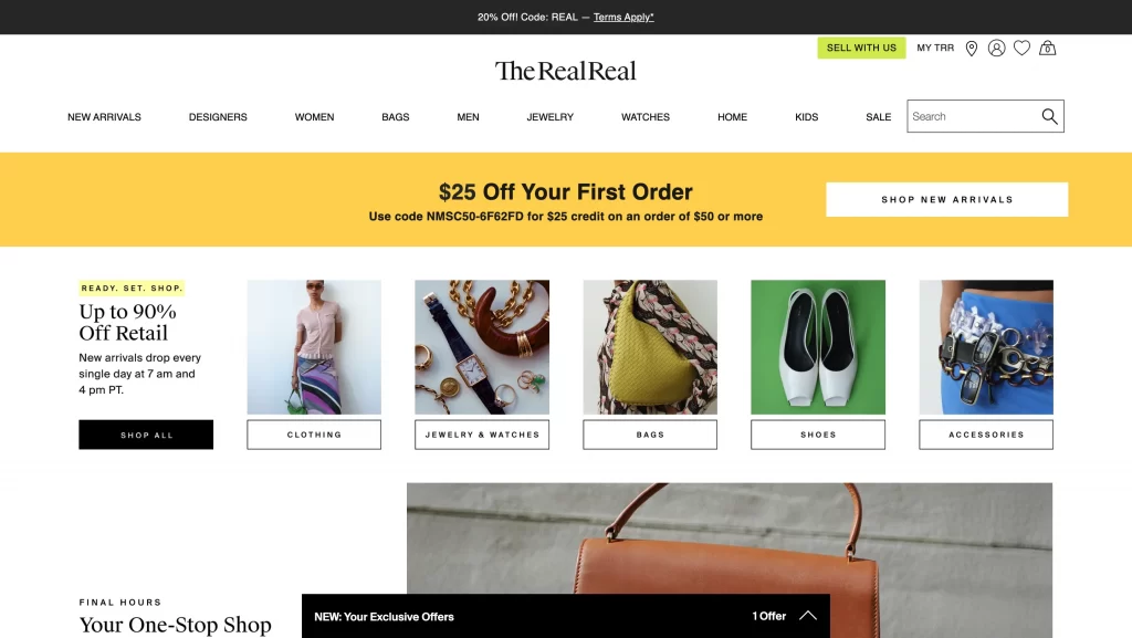 The RealReal - website to sell jewelry