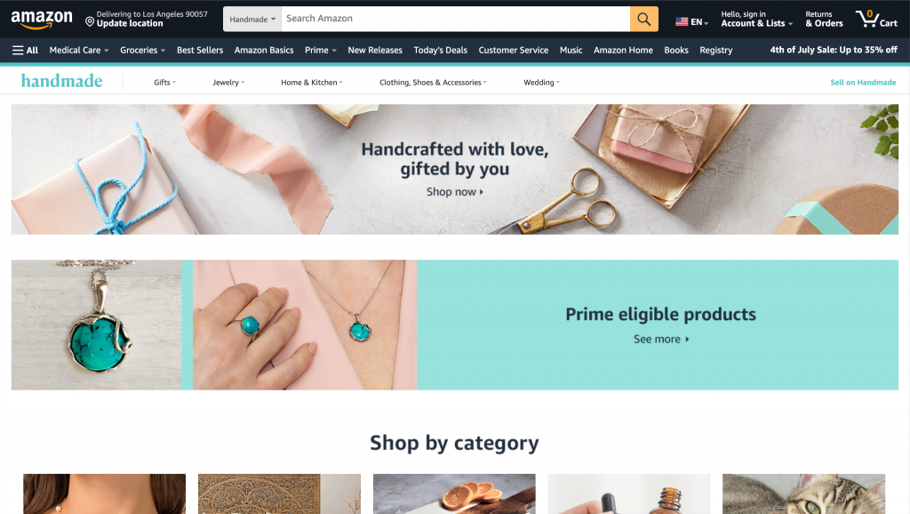 Amazon handmade website 