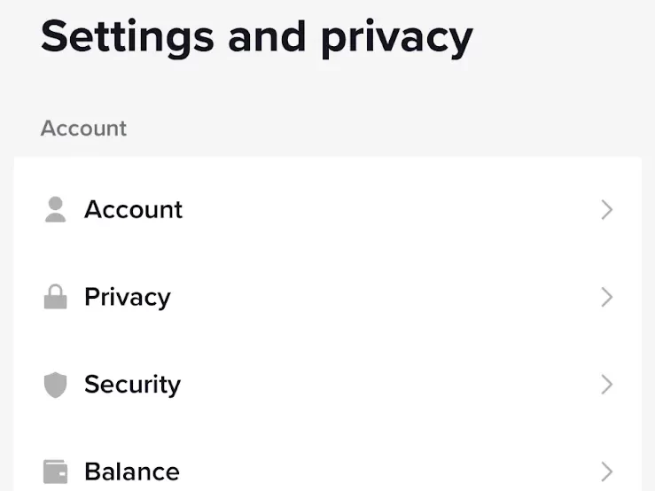 Settings and privacy on TikTok