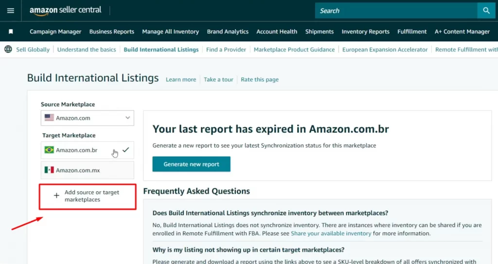 Add target marketplaces