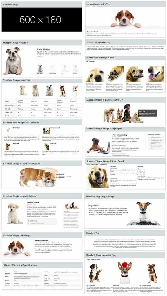 Amazon enhanced brand content templates