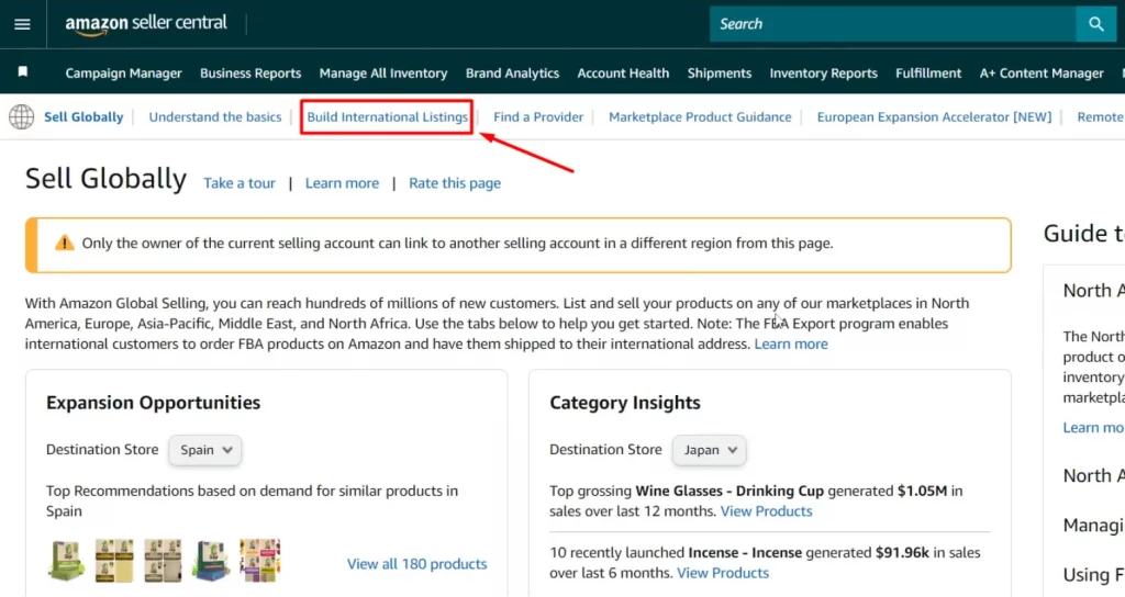 Build international listings