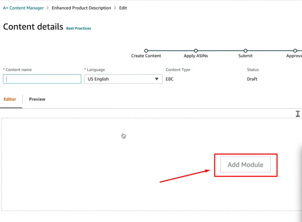 Click Add Module to select a template