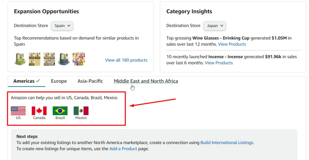 Create an Amazon seller account for targeted countries