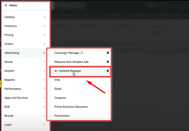 Go to A+ Content Manager