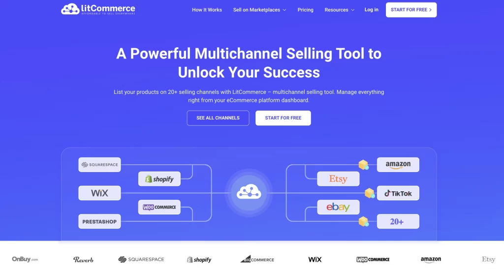 LitCommerce multichannel selling tool to add tiktok to squarespace