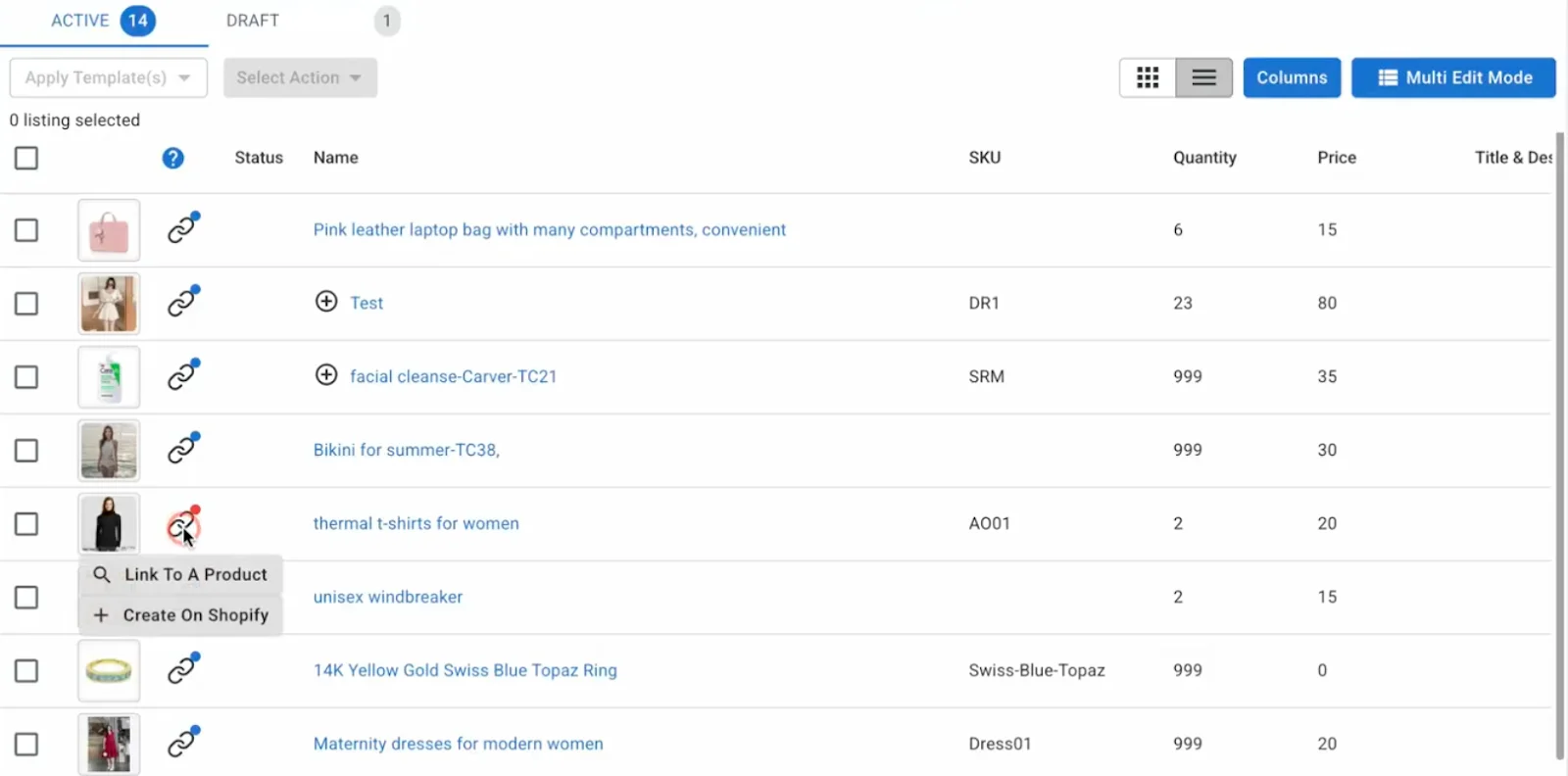 Link products between Wix and eBay sales channel 